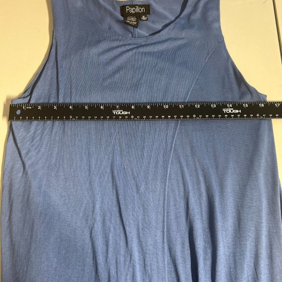 Papillon Dress Womens Medium Blue Layered Asymmetrical Lagenlook Midi Flowy - Picture 9 of 13